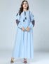 Elegant Embroidered Abaya with Lantern Sleeves and Large Swing Skirt